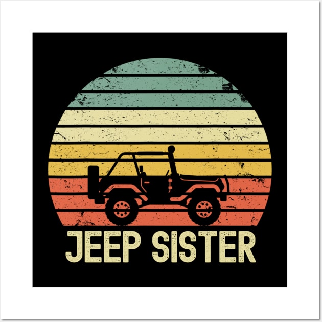 Jeep Sister Vintage Jeep Wall Art by Oska Like